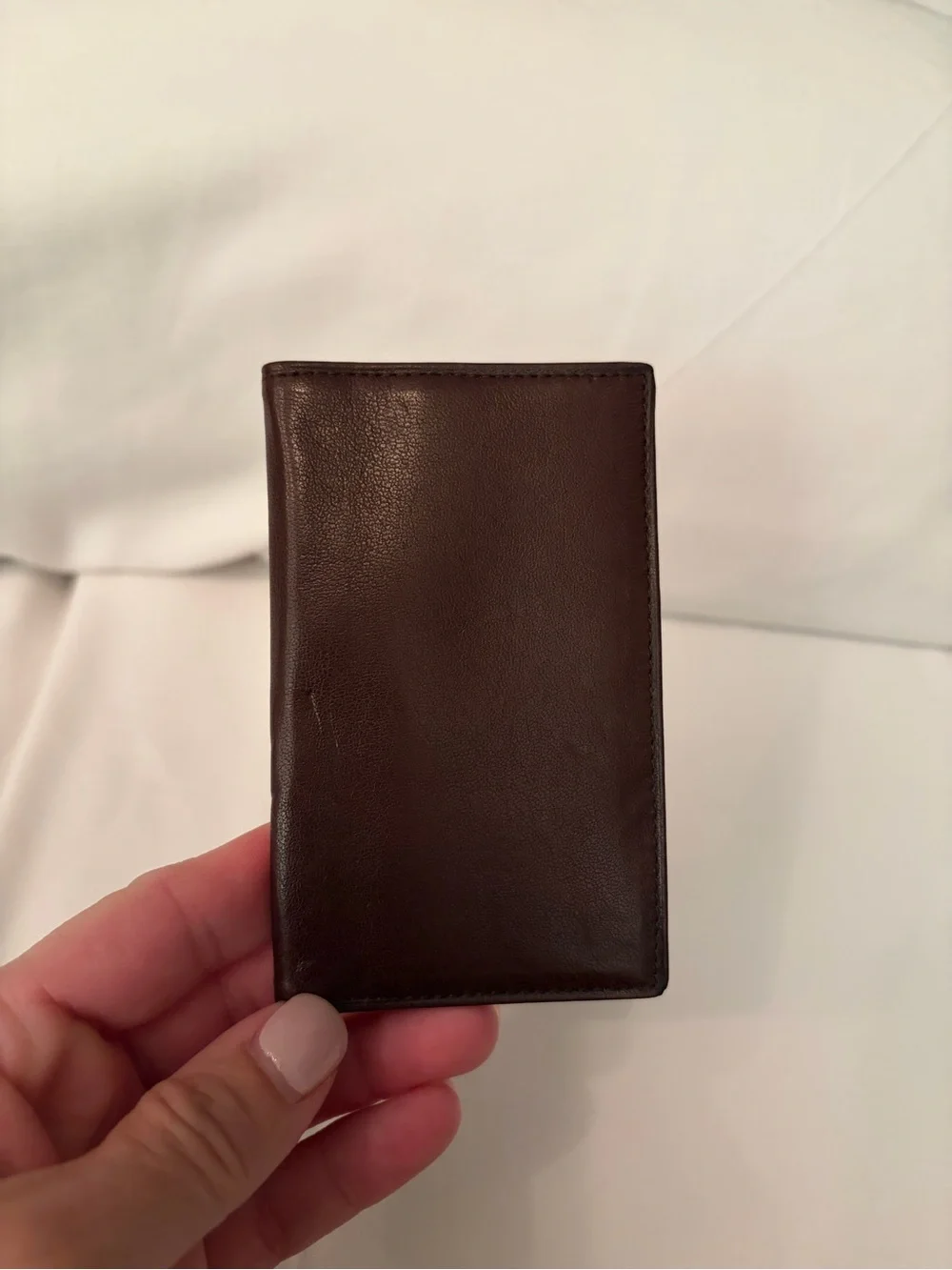 Vintage Brown Leather Edwards Italy Bi-Fold Card Wallet